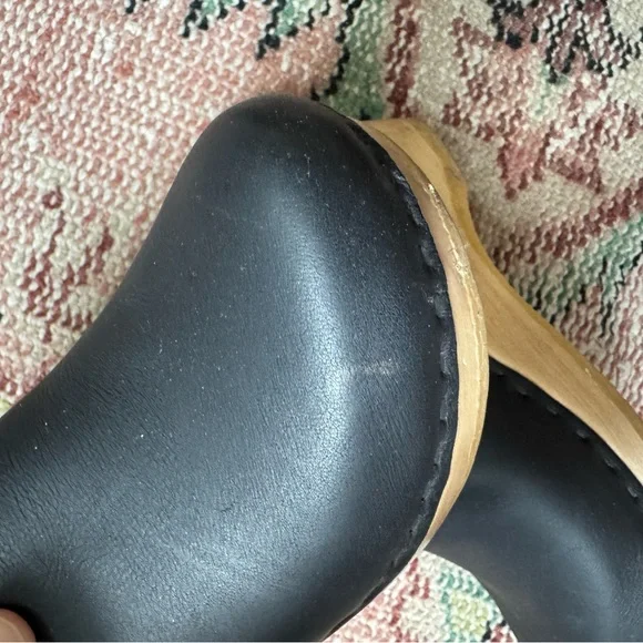 No 6 Black Leather New School Clogs Size 38 - Picture 9 of 10